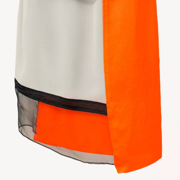 Helmut Lang SS/13 Sunburn & Black Colorblock Chroma Draped Dress - Picture 6 of 9
